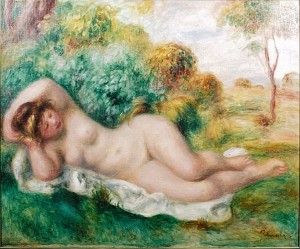 5.Ｐ.Ａ.ルノワール-樹間に横たわる裸婦　15号